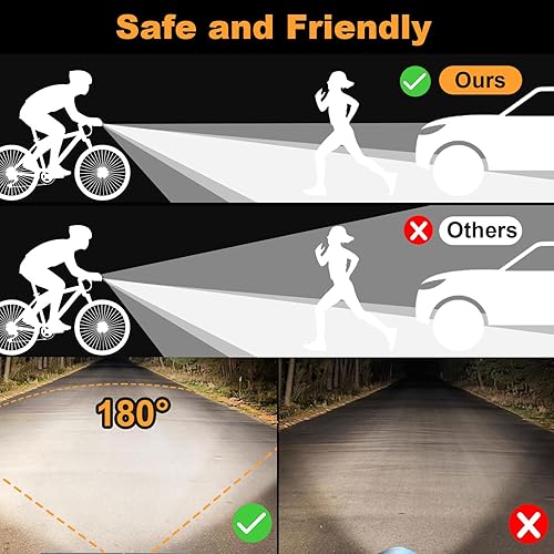 Luce Bicicletta Anteriore Luci Led Bici Ricaricabili USB + Lucchetto Bici Corsa mtb Posteriore Faro Fanali Fanalino Kit Potenti Bike Light Torcia Monopattino Elettrico Anteriori Posteriori Faretto - Ysert