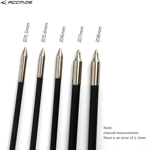 12 pz Acciaio Inossidabile Caccia sul Campo Punta della Freccia, per OD 5,5 mm 5,6 mm 6 mm 7 mm 8 mm Legno di bambù Freccia Shaft Freccia Testa Frecce Accessorio - Ysert