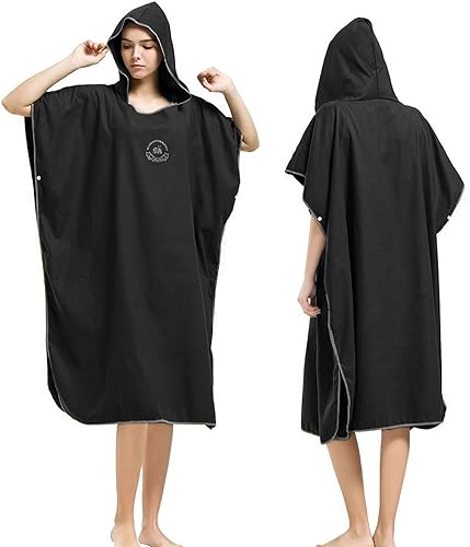 HITURBO - Asciugamano a poncho, in microfibra, con cappuccio, per il nuoto e la spiaggia, Blu mare - Ysert