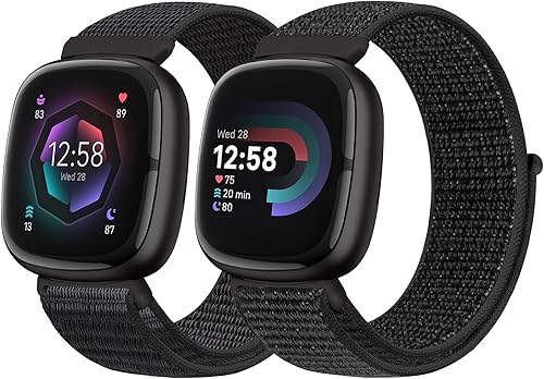 Runostrich Cinturino di ricambio in nylon compatibile con Fitbit Sense/Fitbit Versa 3, morbido, traspirante, regolabile, per uomo e donna - Ysert