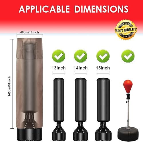 Copertura Impermeabile per Sacco da Boxe a Piè di Terra, Protezione Esterna del Sacchetto per Pugilato, Oxford 420D Marrone - Ysert