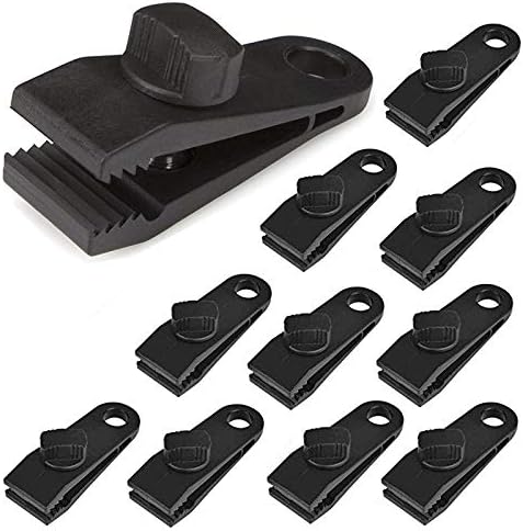 12 Pezzi Tarp Clips per Tenda, Clip in Plastica per Panno Protettivo, Multifunzionale Clip per Teloni di Fissaggio, per Ombra Impugnatura per Tende Sole Morsetti per Tende, Nero - Ysert