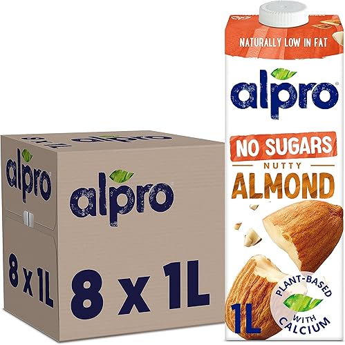 Alpro Bevanda a lunga conservazione a base vegetale alle mandorle senza zuccheri, vegana e senza latticini, 1L (confezione da 8) - Ysert