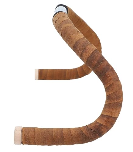 Gusti Nastro manubrio in pelle - Adri V. Misura 157 cm Vera pelle con sughero Cinturino in pelle Nastro adesivo Accessori per biciclette Manubrio per bicicletta Pelle marrone - Ysert