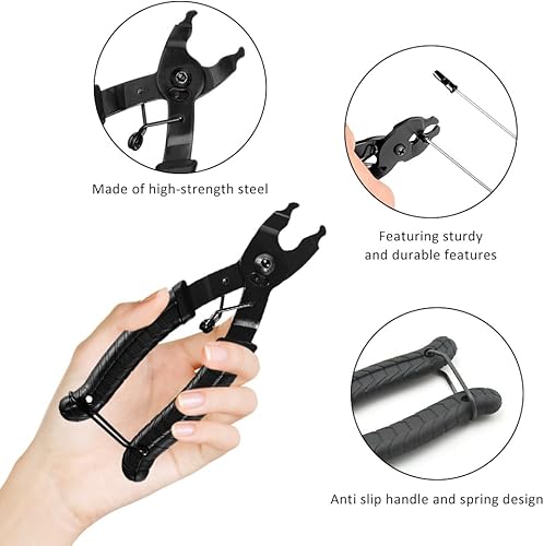 Catena Pinza,Pinze per Catene di Biciclette,Pinza Catena bici,Smagliacatena Bici,Smagliacatena Bici Kit,Chiudi Strumento 2 in 1 Apri e Chiudi Pinza,Portatile Facile Strumento,con Pulizia Spazzole - Ysert