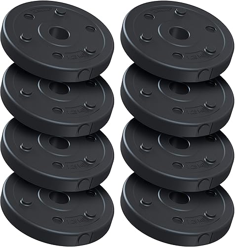 Dischi Pesi - Set di 2,5/5/10kg, in Cemento e Plastica, Ø 30/31mm, Nero - Weight Plates, Piastre Pesi, per Bilancieri e Manubri, Palestra da Casa, Allenamento - Ysert