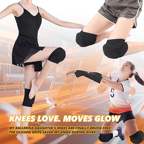 Danza Ginocchiera,1 Paio Ginocchiere Morbide nero, per Pallavolo, Calcio, Pallavolo, Pallacanestro, Arrampicata - Ysert
