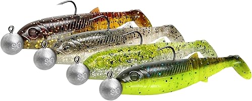 Savage Gear Cannibal Shad Mix - esche artificiali Paddle Tail Shad per pesce persico, luccio e altro, Strike-Profumo di innesco, kit per pescatori d'acqua dolce e salata, Clear Water Mix 12,5 cm - Ysert