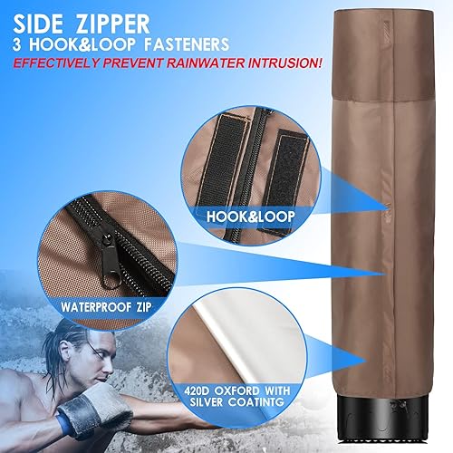 Copertura Impermeabile per Sacco da Boxe a Piè di Terra, Protezione Esterna del Sacchetto per Pugilato, Oxford 420D Marrone - Ysert