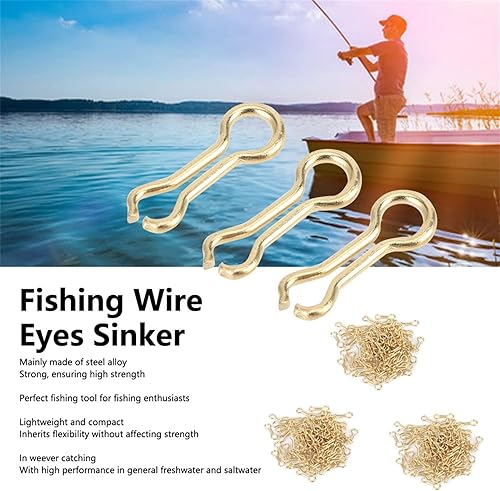 Occhielli per Piombini da Pesca, 300 Pz Pesca alla Carpa Zavorra Occhi Occhielli Esche da Pesca Fai da Te in Lega di Acciaio Vite Piombi Stampo Loop Affrontare Accessorio(S) - Ysert