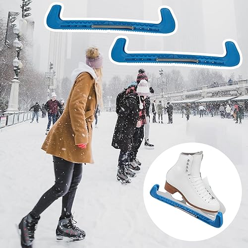 Generico Paralame Pattini da Ghiaccio, Protezioni per Lame per Pattini da Ghiaccio Regolabile, Coperture per Protezioni per Lame per Pattini da Hockey su Ghiaccio in Plastica con Molla - Ysert
