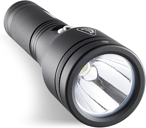 CRESSI Astra Torch Black, Torcia Subacquea LED Ricaricabile Alta Luminosità 2100 Lumen Impermeabile IPX8 100m-Nera e Compatta, per Immersioni, Pesca, Esplorazioni Acquatiche Unisex Adulto, Nero - Ysert