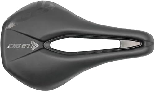 Sella Forza. Sella ammortizzata per bici da strada. Sella bicicletta 143x244mm. Road bike 295g. Sedile bici profilo corto, foro centrale, scafo in termoplastica e rail in acciaio. - Ysert