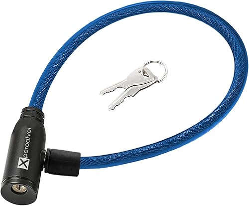 Lucchetto bici moto monopattino elettrico cavo di acciaio con chiavi 60 cms catena bici antifurto bici catena bicicletta antifurto lucchetto bicicletta catenaccio bici (Verde) - Ysert