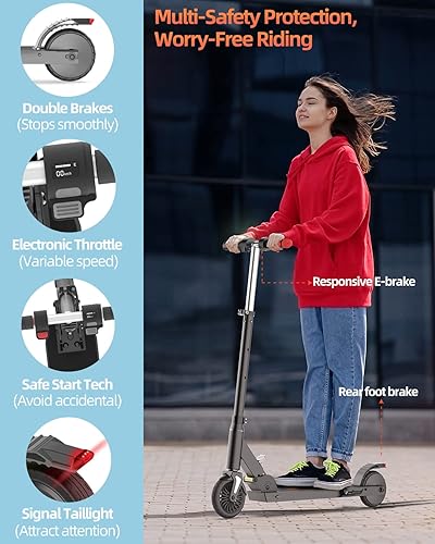 150W Monopattino Elettrico Bambini 6-16 Anni, Display LCE, 18 km/h & 15 km Gamma, Regolazione 3 Altezze e Velocità, Pieghevole Monopattino Elettrico, Regali per Ragazzi e Bambini - Ysert