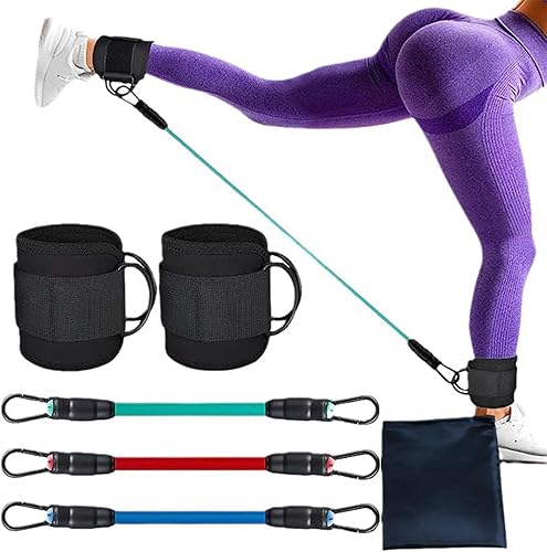 Fasce di Resistenza alla Caviglia con Polsini, Attrezzatura per Allenamento Glutei, Attrezzatura per Esercizi per Gambe e Glutei, Ankle Straps Gym per Uomo & Donna - Ysert