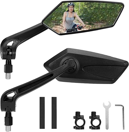 Set di 2 specchietti retrovisori di sicurezza regolabili a 360° per manubrio della bicicletta, vetro HD antiriflesso, resistenti alle vibrazioni e durevoli, universali 21 – 32 mm (mountain - Ysert