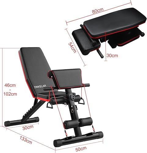 Panca Pesi 5-in-1 Regolabile Multifunzione, Pieghevole da Allenamento per Addominali, 7 Direzioni Schienale Regolabile, Fitness per Casa Palestra Max 150kg - Ysert