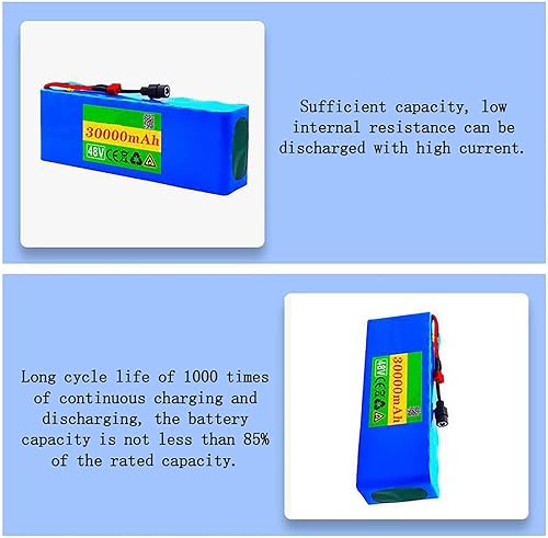 48V batteria agli ioni litio, 48V 30Ah 13S3P batteria scooter elettrico, con BMS + 54.6V caricabatterie, per 350W 500W 750W 1000w E-Bike Electric Bicycle Scooter T - Ysert