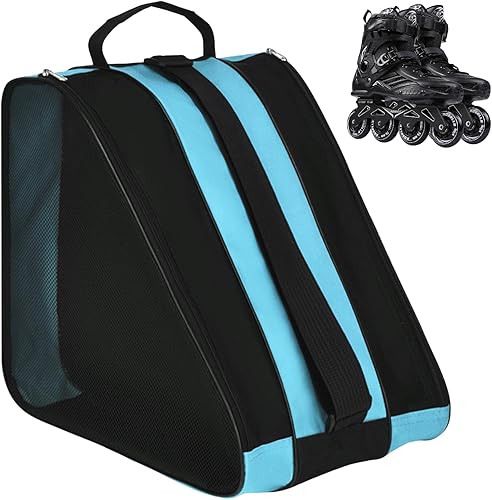 Borsa per Pattini a Rotelle, Borsa Porta Pattini Ghiaccio, Borsa per Scarpe da Pattinaggio, Borsa Portapattini, Ice Skating bag, con Tracolla Regolabile,Adatta per Adulti, Bambini (Blu) - Ysert