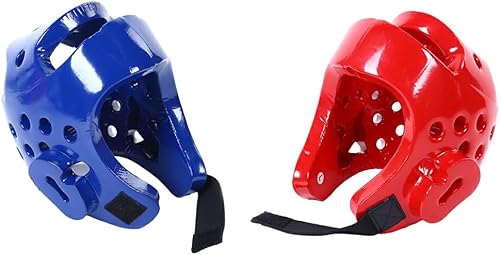 Casco professionale da Taekwondo con vestibilità regolabile e equipaggiamento protettivo da allenamento leggero per bambini adulti in PVC, Blu, M - Ysert