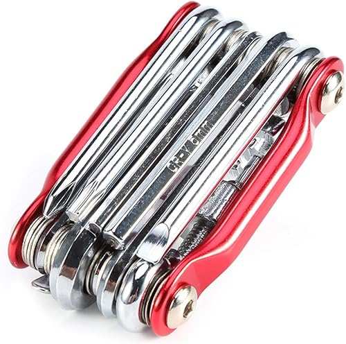 Kit di attrezzi per riparazione multipla, attrezzo multiuso per bici, trasformatori 11 in 1 Attrezzo per riparazione di biciclette Attrezzo pieghevole multifunzione tascabile per bici - Ysert