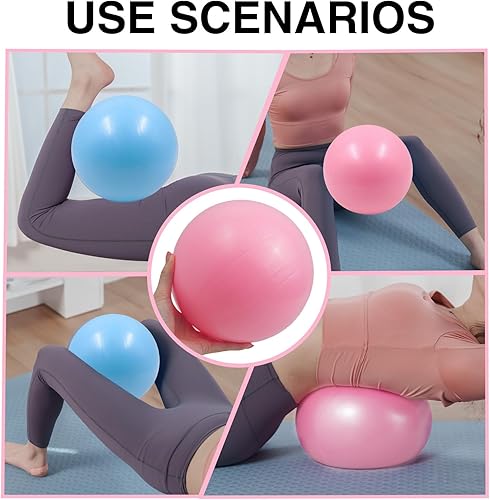 2 Pezzi Set di Palline Pilates 25 cm, Pallone da Ginnastica, Pallone da Yoga, Fitness Ball per Esercizi, Stretching e Riabilitazione, Palline Pilates in Rosa Sakura e Blu Cielo - Ysert