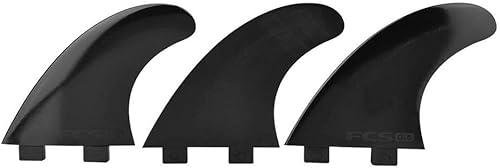 Wakects FCS Pinne per tavola da surf in plastica e nylon, 3 pezzi, pinne a testa singola per tavola da surf G5, elica ad alte prestazioni per nuoto e surf, Nero - Ysert