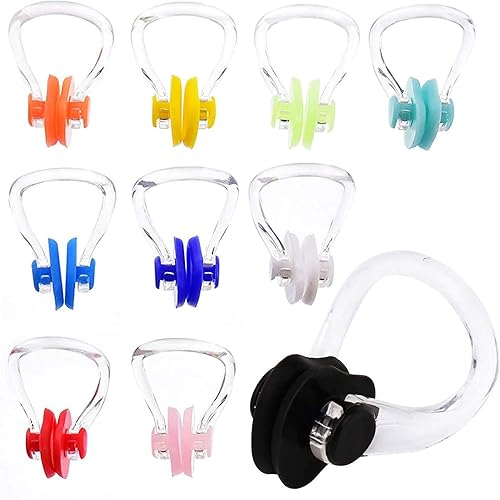 Nuoto Naso Clip,Silicone Clips da Nuoto 10 Pack Impermeabile Nuoto Tappi Protezione Tappi per Naso Nuoto Naso Clip Nuoto Naso Protettore per Adulti e Bambini - Ysert