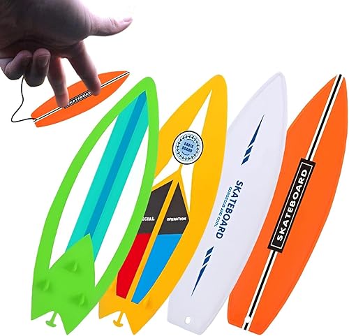 Tavola da surf con punta delle dita, tavola da surf con la punta delle dita per bambini, Set di giocattoli per tavole da surf piccole da 4 pezzi, Fantastici modelli per sport con le dita per snowboard - Ysert