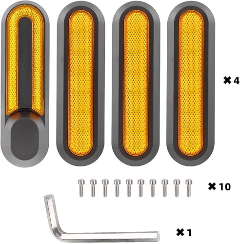 Set di 4 copriruota in plastica con banda riflettente per Xiaomi M365/Pro/Pro2/Essential 1S e adesivi di ricambio per monopattino - Ysert