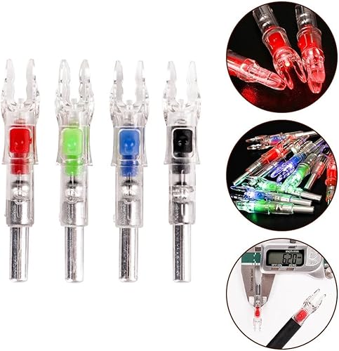 3 Pezzi Cocca per Arco per Tiro con L'Arco, Cocca a LED Cocca Illuminata Automaticamente 6.2mm LED Cocca per Freccia Incandescente per La Caccia () - Ysert