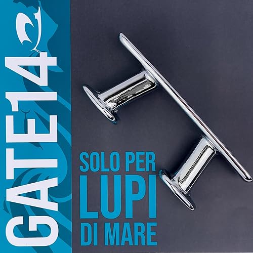 GATE14® Bitta a Fungo per Barca in Ottone Cromato Finitura Lucida Lung. 140 mm - Ysert