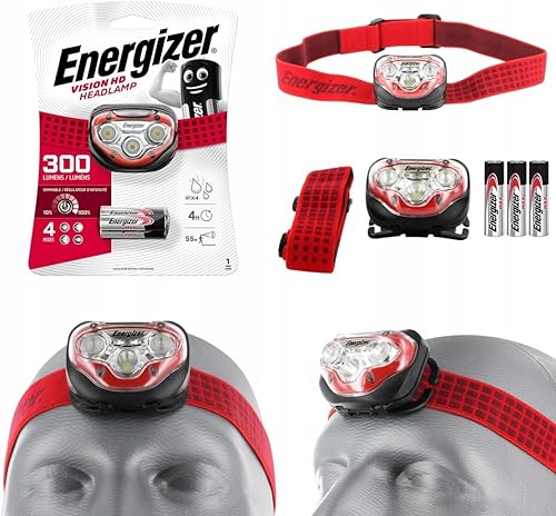 Energizer E300808800 Vision HD Lampada Frontale, Rosso - Ysert