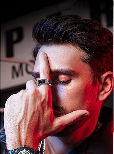 Smart Ring Fitness Tracker per Uomini e Donne, IP68 Impermeabile Fitness Sonno Frequenza Cardiaca Ossigeno nel Sangue Tracker Smart Ring, Bluetooth Fitness Tracker Anello - Ysert