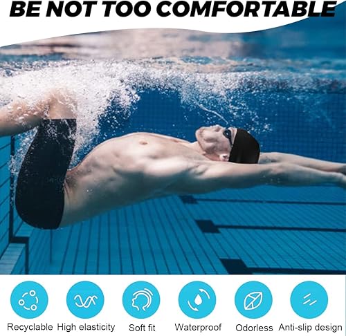 Cuffia da nuoto， cuffia da nuoto in tessuto confortevole， cuffia da nuoto morbida， cuffia da nuoto leggera， cuffia da nuoto per donne bambini adolescenti adulti， set da 3 pezzi - Ysert