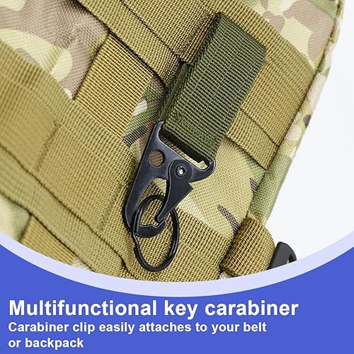 3 pezzi Tactical Gear Clip,all'aperto,Gancio Molle Tattico,Portachiavi Tattico in Nylon alpinismo,Fibbia della Cintura - Ysert