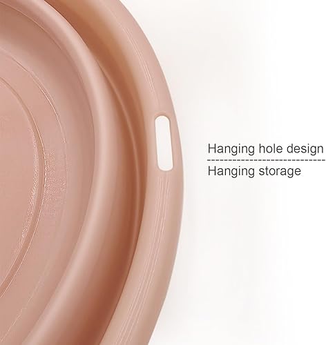 Bacinella pieghevole, lavabo pieghevole, lavabo rotondo pieghevole, cesto multiuso portatile, in silicone, per cucina, viaggi, campeggio, escursionismo (rosa, M) - Ysert