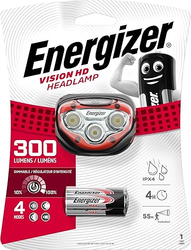Energizer E300808800 Vision HD Lampada Frontale, Rosso - Ysert