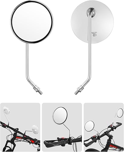 Manubrio per bicicletta specchietto retrovisore universale, regolabile, girevole, specchio trasparente per mountain bike, bici da strada, moto elettrica, scooter elettrico, con 8 mm, base di - Ysert
