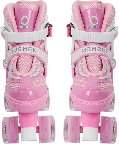 Pattini in linea/pattini Quad per bambini con/senza ruote luminose, misura regolabile da 31 a 38 comodi e traspiranti Inline-Skates Roller Skates per ragazze e ragazzi adolescenti principianti - Ysert