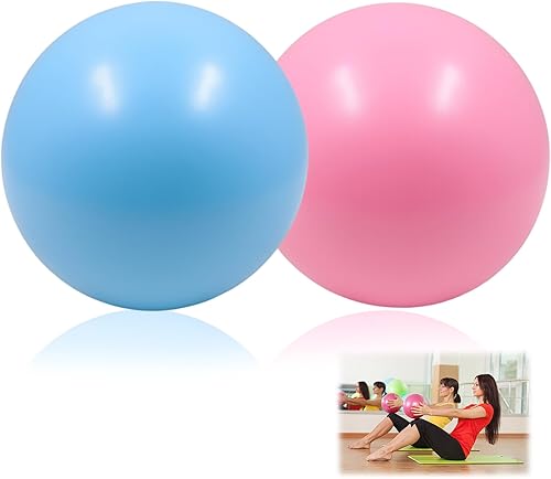 2 Pezzi Set di Palline Pilates 25 cm, Pallone da Ginnastica, Pallone da Yoga, Fitness Ball per Esercizi, Stretching e Riabilitazione, Palline Pilates in Rosa Sakura e Blu Cielo - Ysert