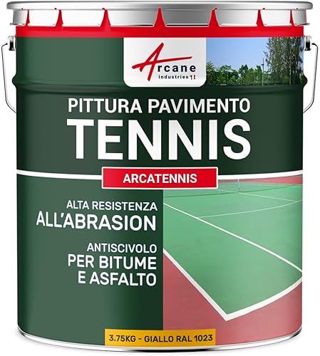 Vernice antiscivolo per campi da tennis - ARCATENNIS - Giallo Segnaletico - RAL 1023 - ARCANE INDUSTRIES - Ysert
