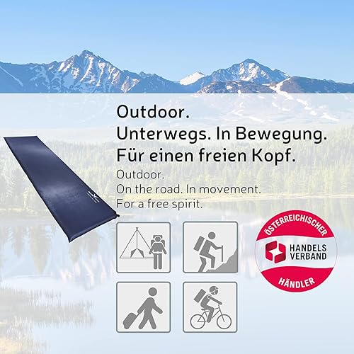 Black Crevice Materassino autogonfiabile, materassino autogonfiante, per esterni, materasso gonfiabile, materasso da campeggio, robusto materassino autogonfiabile, dimensioni: 200 x 60 cm - Ysert