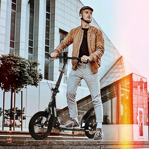 City Roller Kickscooter Adulti, Monopattino con Ruote Grandi da 290mm, Monopattino da Città Pieghevole con Freno a Mano e Freno, Altezza Regolabile, Capacità di Carico 150 kg - Ysert