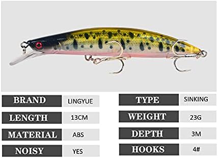 Sztuczna przynęta wędkarska 5 sztuk 13 cm 23 g Swimbait Minnow zestaw przynęt NA ryby zestaw przynęt NA szczupaki, pstrąg, sandacza, okonia, słodkiej wody słonej wody słonej - Ysert