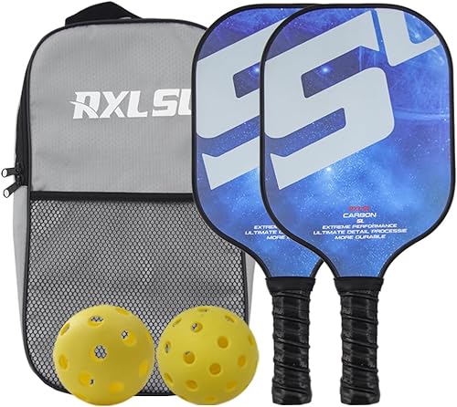 RXL SL Set pickleball-paddeles,Racchetta da pickleball, Include 1 palla da sottaceto per interni e 1 per esterni,racchetta da pickleball carbonio - Ysert