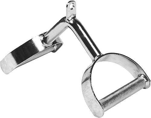 Gorilla Sports® Maniglia Parallela - con Impugnatura Doppia, Zigrinato, in Acciaio Cromato, Carico Massimo 200kg - Staffa Larga Pulley, Attacco per Cavo, Maniglia da Allenamento, Palestra - Ysert