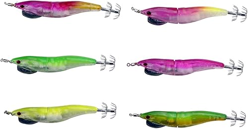 Esche da Pesca Gambero Luminoso Esca Calamaro Jig per la Pesca da Alba di Notte - Ysert