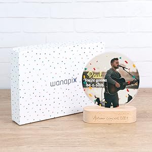 Trofeo in plexiglass personalizzato con base in legno Wanapix regalo ideale anniversari speciali